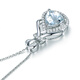 Millai Jewelry 2.3 carat natural aquamarine pendant for women 18K gold diamond colored gemstone necklace as a birthday gift for girlfriend, including necklace