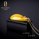 Ou Ceni beeswax pendant, full of joy, 18k gold inlaid with chicken fat yellow natural amber water droplets full of honey pendant, beeswax pendant, ready for sale (925 silver chain)