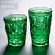 LIUIUSU Retro Glass Creative Crystal Embossed Glass Cup Colored Lead-free Glass Water Cup Juice Cup