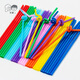 Shuangtong 200 pieces/two packs 71035 art straws disposable plastic beverage bendable pattern juice straws 71035 color mixed two packs (200 pieces) non-independent packaging