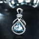 Millai Jewelry 2.3 carat natural aquamarine pendant for women 18K gold diamond colored gemstone necklace as a birthday gift for girlfriend, including necklace