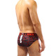 TIKU ladies men's underwear thin skating silk briefs U convex bag sexy briefs summer black and red M
