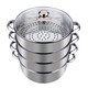 Jiajialai stainless steel multi-layer steamer steamer 22CM-36CM large steamer steaming grid multi-layer superimposed induction cooker universal pot four layers 28CM (1 bottom pot + 3 steaming grids) 28cm