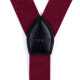 IFSONG Meisong Men's Trendy Suspenders Suspenders Shoulder Straps Elastic Black 2.5cm Men's Suspender Clip Gift Box Maroon SUS072K