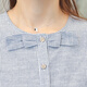 Mutterschaftskleidung Frühling und Herbst Top Lose Puppenstil Mutterschaft Hemd Frauen Langarm gestreifter Bogen Schwangeres Frauen Hemd Basis blau grau xxl