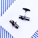 
KFLK Cylinder Design Cufflinks French Button Shirt Button Cuff Stud Birthday Sleeve Stud Business Casual Men's Shirt Cuff Button Custom Lettering Cufflinks K374