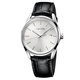 CK CalvinKlein watch FORMALITY series men's watch silver plate black belt quartz watch K4M211C6