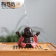 Tao Yunshang's cute little monk tea pet ornaments, purple clay little novices can raise handmade tea toys, tea sets, tea table ornaments, flower pot ornaments, joyful big-bellied Maitreya Buddha