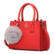 Cassile (cassile) European and American bag cross pattern cowhide fur ball intellectual handbag T171010102B6 orange red