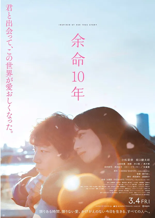 《余命10年》跃居2022日本真人电影票房榜第一