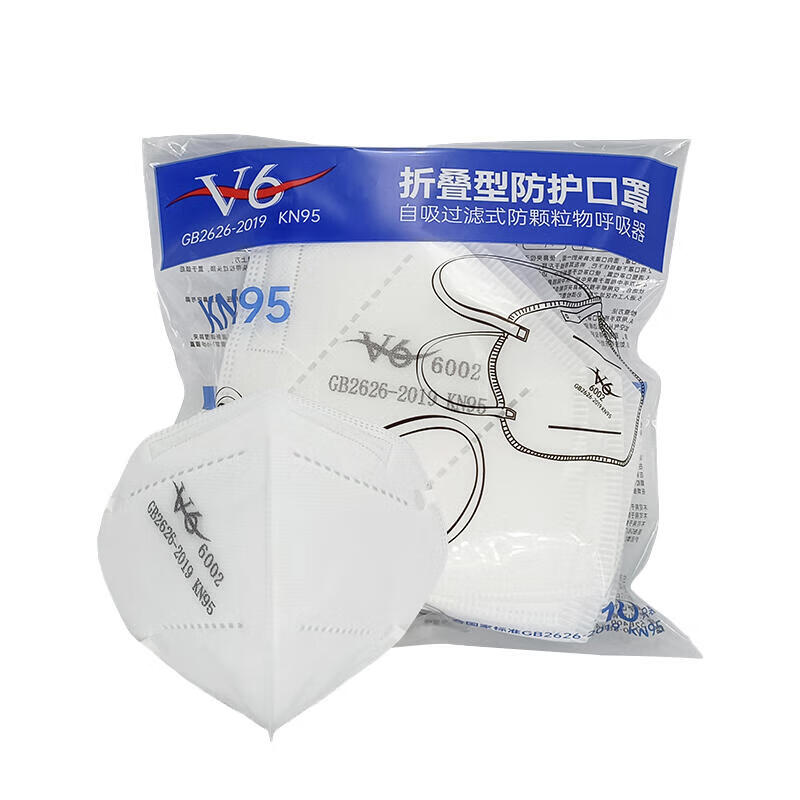 V6 6002环保装KN95折叠头戴式防尘口罩 10个/袋
