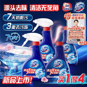 蓝多霸（DOMESTOS）香氛洁厕泡泡玫瑰香型 洁厕剂洁厕慕斯330g*4