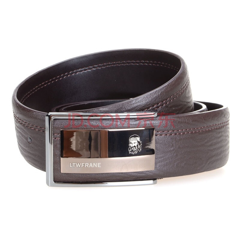 ltwfrane法国老人头男士优质牛皮加宽板扣皮带610100049啡 简约大方