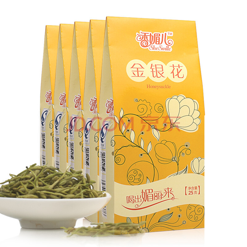 香媚儿 河南优质金银花 25g袋装*5 花草茶叶 美容茶
