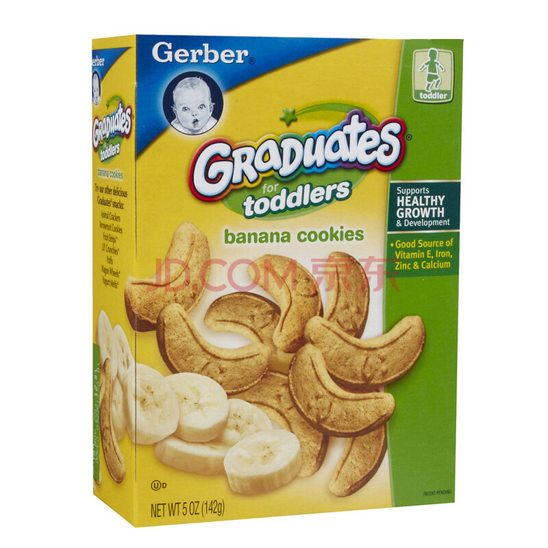 美国嘉宝gerber 香蕉曲奇饼干 补钙磨牙 142克