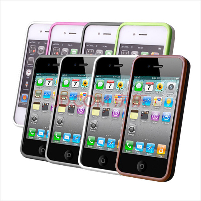 zenus苹果iphone4/4s保护套双色bumper边框手机套 白黑