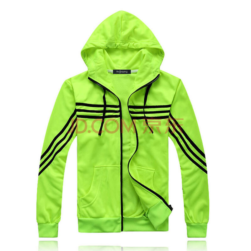 男情侣运动服男女士开衫卫衣春秋休闲运动 wy-122 荧光绿 xxl