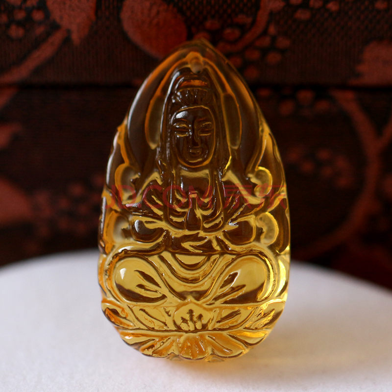 魅祥 人工合成水晶饰品 观音菩萨吊坠 男戴观音保平安 心思细腻 生日