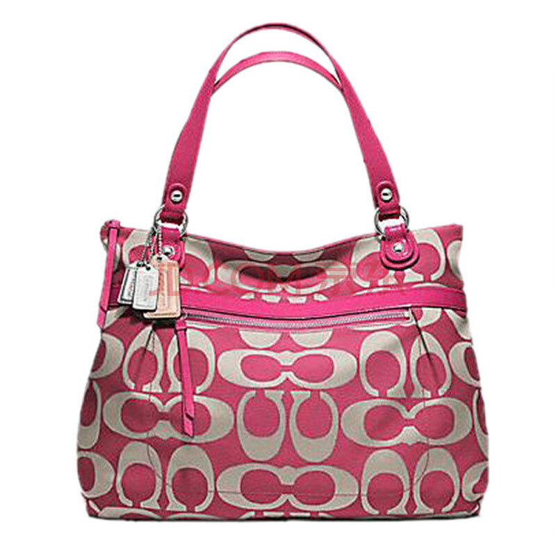 coach 蔻驰 时尚碧波 女士 单肩手提包 金色 18979 红色