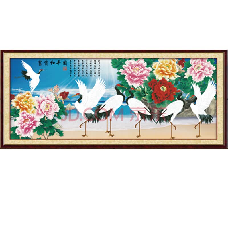 乐彩3d精准印花十字绣 d1324 富贵长寿图 尺寸154*67cm