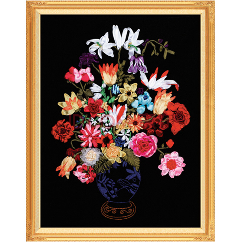 世轩丝带绣客厅挂画系列花语60*45cm