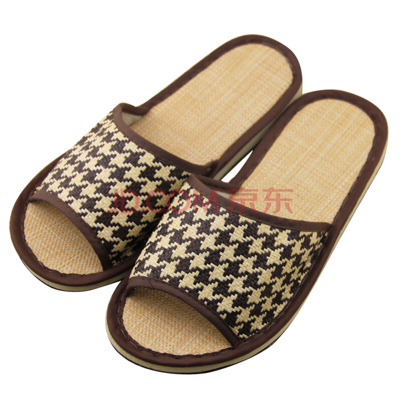 情侣款室内客厅拖空调凉拖鞋春秋拖 棕色编织 42/43