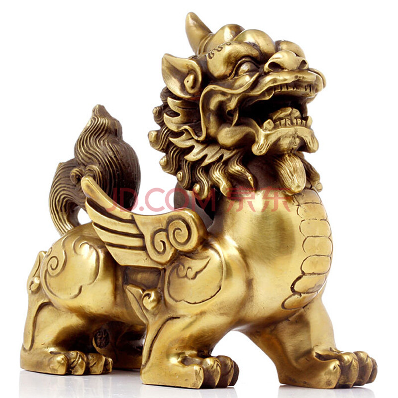 吉善缘 纯铜貔貅摆件招财家居装饰工艺品摆设9996 小号黄铜公(左脚