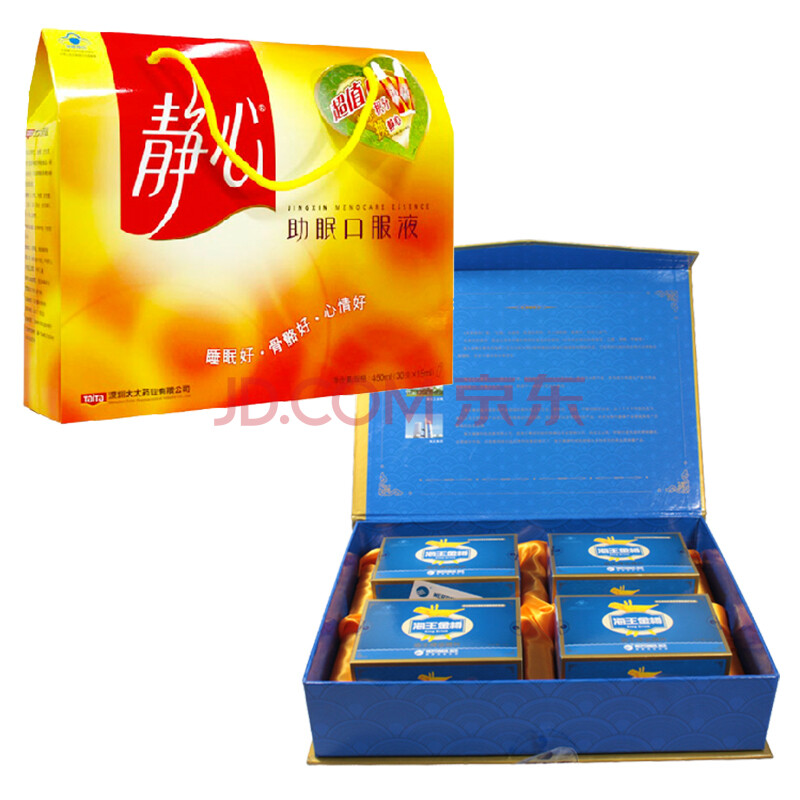 太太靜心口服液15ml*30支 海王金樽片禮盒裝1g*3片*6袋*4盒親情組合