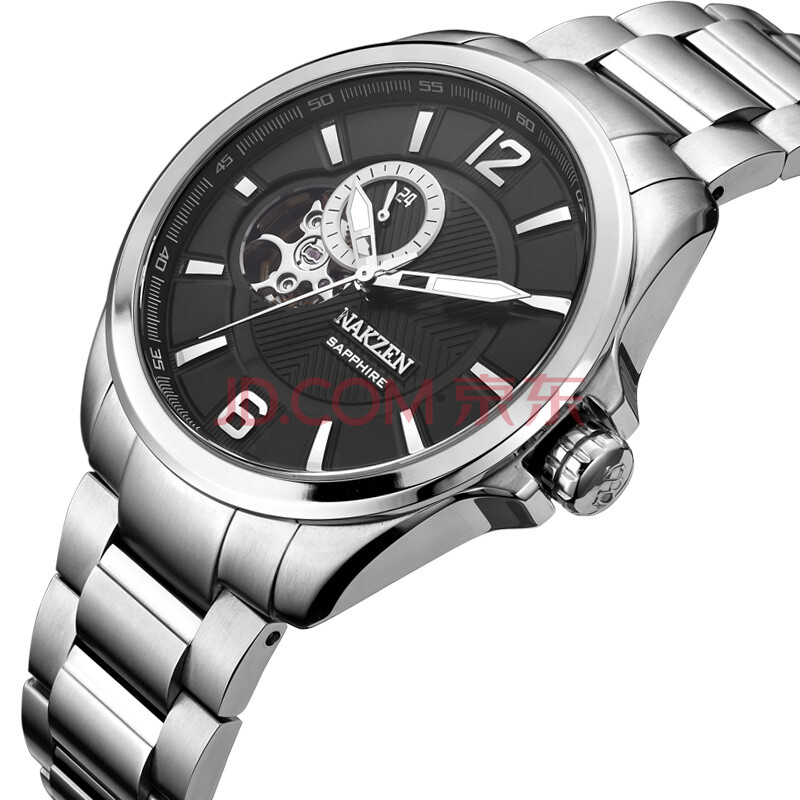 名古城 nakzen 日本名表 男士钢带机械手表6037g 钢壳黑面