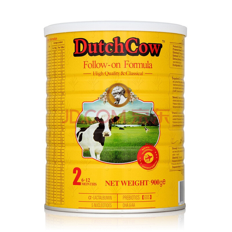 荷兰乳牛 dutchcow 荷兰原装进口 较大婴幼儿配方奶粉 2段(6-12月较大