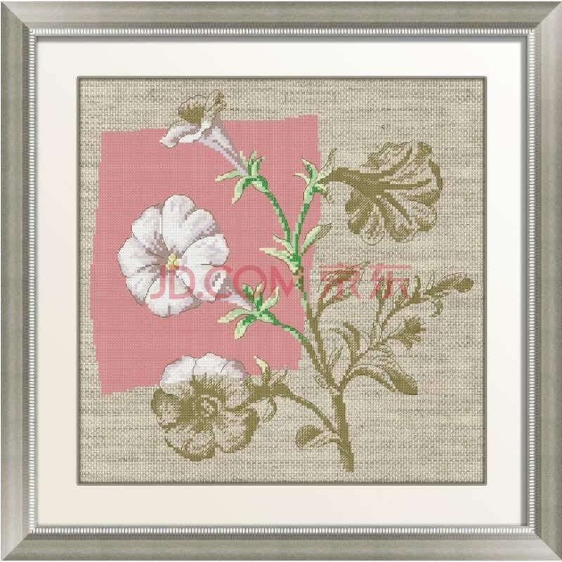 法国进口dmc十字绣套包 牵牛花 14ct-2股-亚麻布