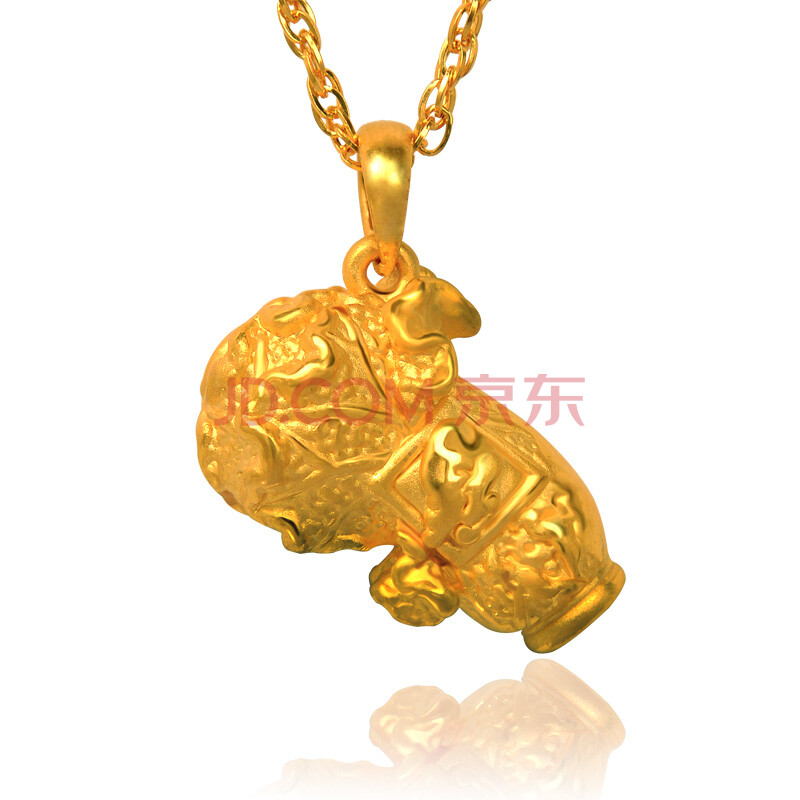 天鑫洋 999千足金/黄金吊坠 福气白菜吊坠 百财聚来 寓意吉祥 约2.81g