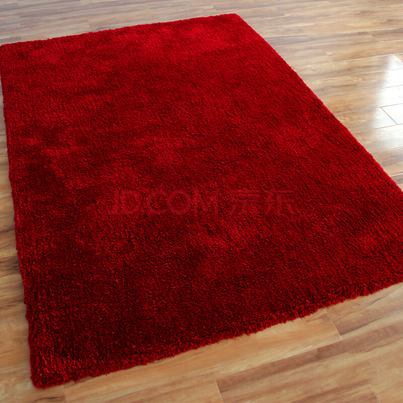 时尚超柔地毯 客厅茶几卧室床前长毛簇绒地毯 x27定制 红色 2*3米