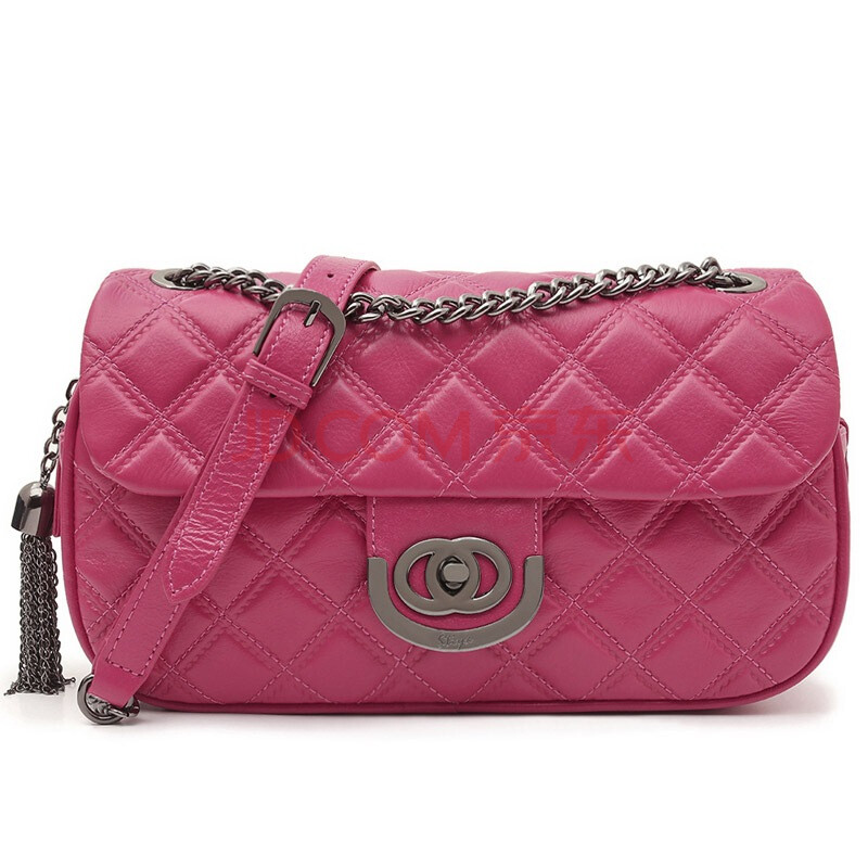 【京东自营】斯提亚(stiya) 女式斜挎包 小香风系列进口头层牛皮菱格