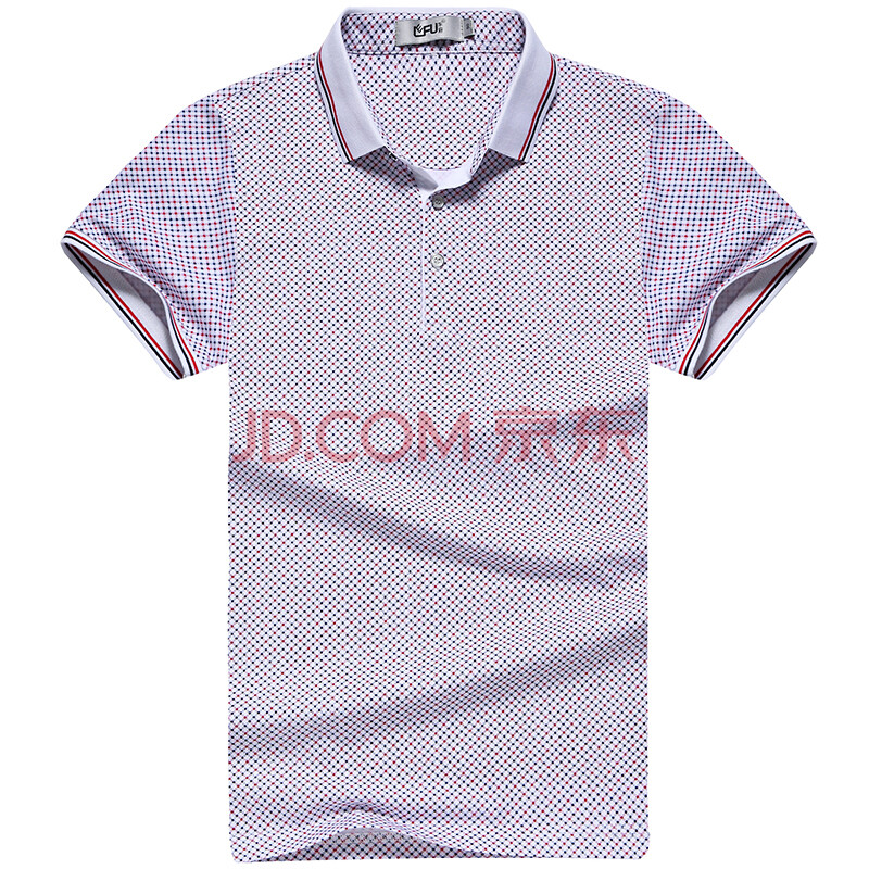 乐府中老年男装短袖t恤2014新款夏装男士经典翻领条纹格子中年t恤t939