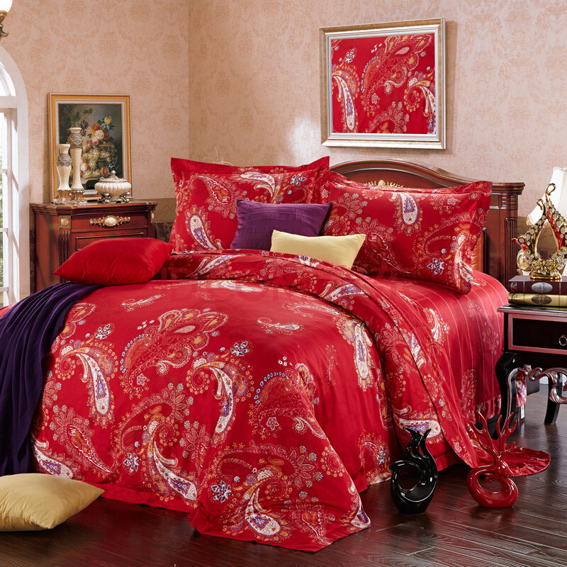 彩翼家纺全棉活性印花四件套 缘来是你 缘来是你 1.8米