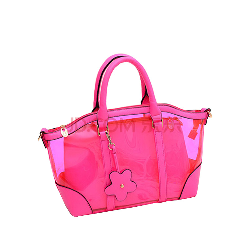 鑫隆达夏季时尚果冻包糖果色透明包 粉色