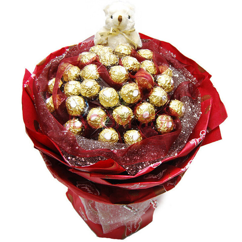 鲜花速递 生日鲜花快递 费列罗 11颗巧克力花束鲜花快递上海花店送花