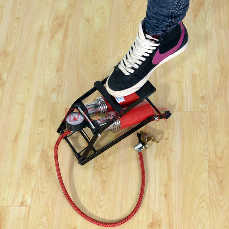 捌零车品(80car products) 双杠脚踩打气泵 双缸 红色加强版