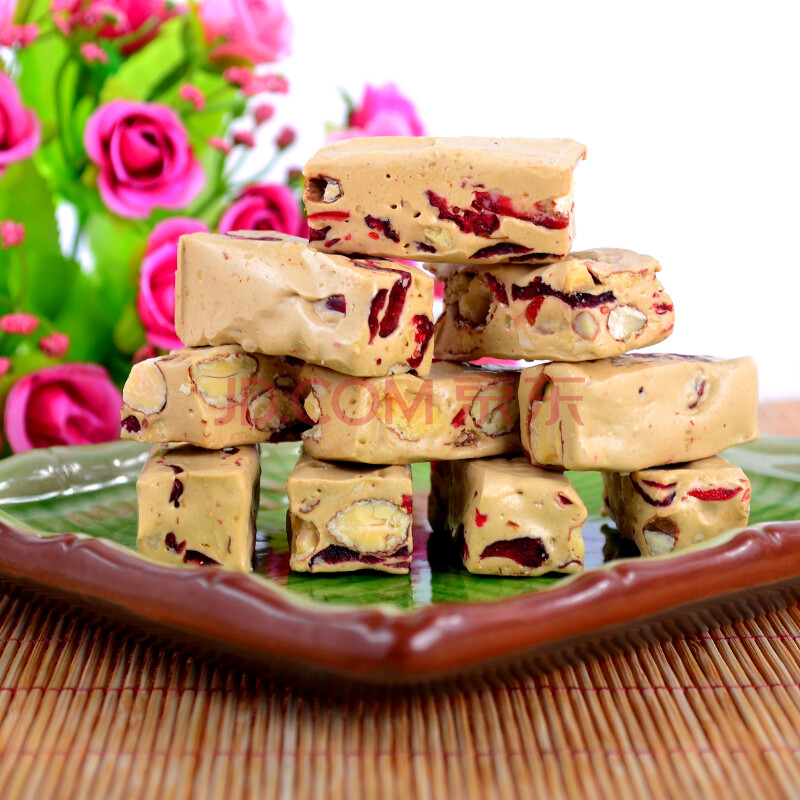 天福茗茶 春节好茶点 奶茶蔓越莓牛轧糖 2014年新年精品红茶糖果210克