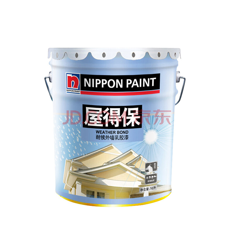 立邦漆 油漆/涂料/外墙乳胶漆/面漆 立邦屋得保耐候面漆 16l 抗碱