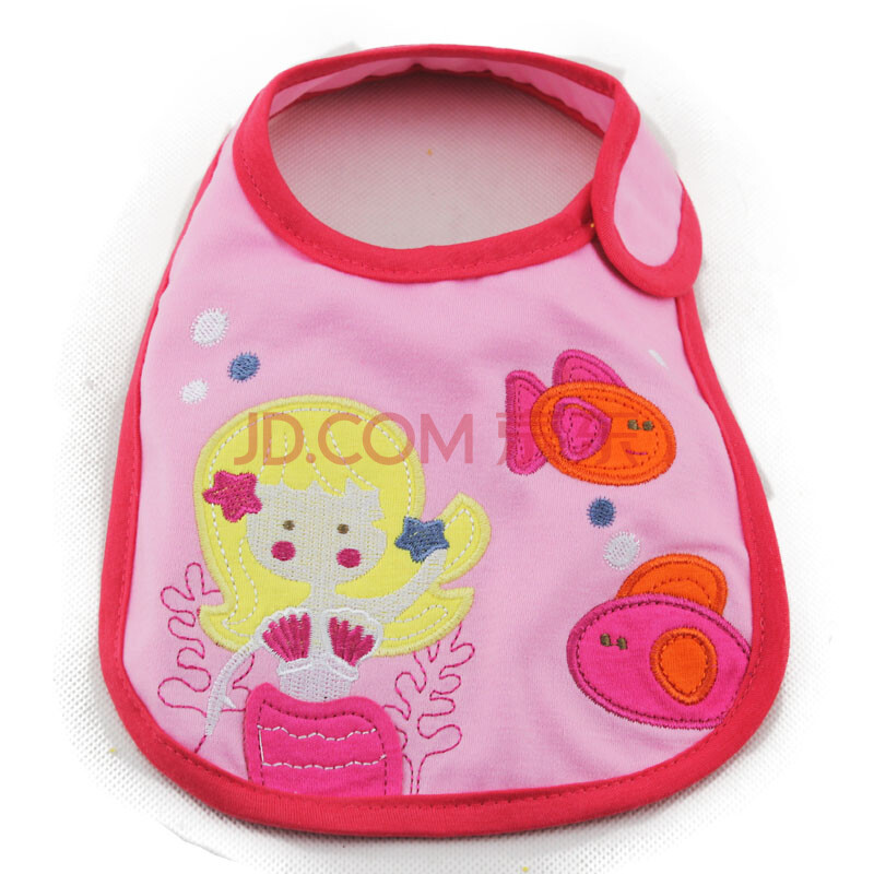 卡特兔围嘴 纯棉三层宝宝防水围嘴 围兜 口水兜 美人鱼
