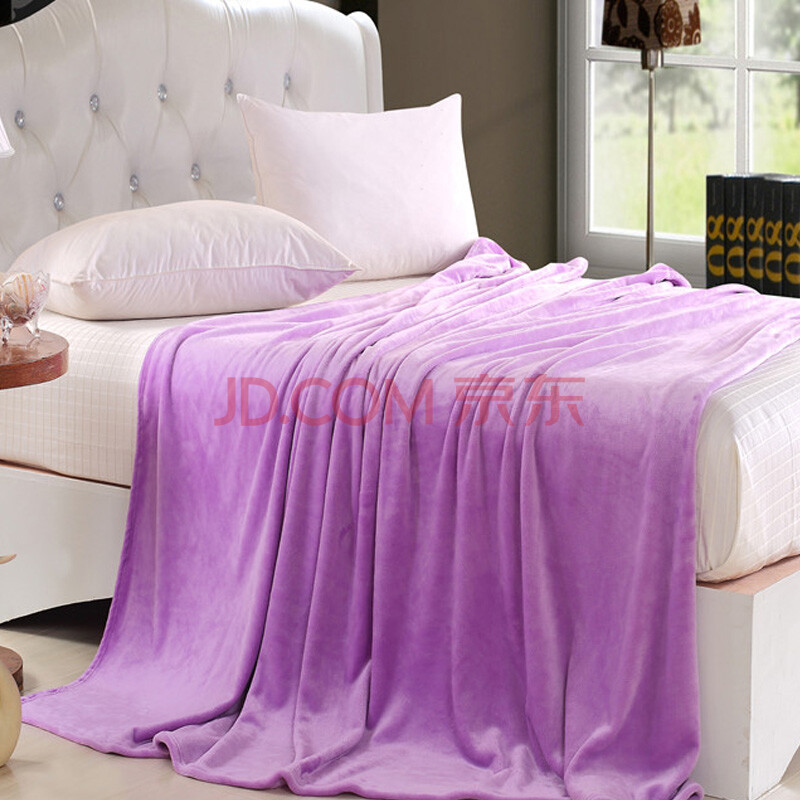 【11·11狂欢节】允儿 冬季加厚素色法莱绒毛毯 超暖毯子 紫色 200*