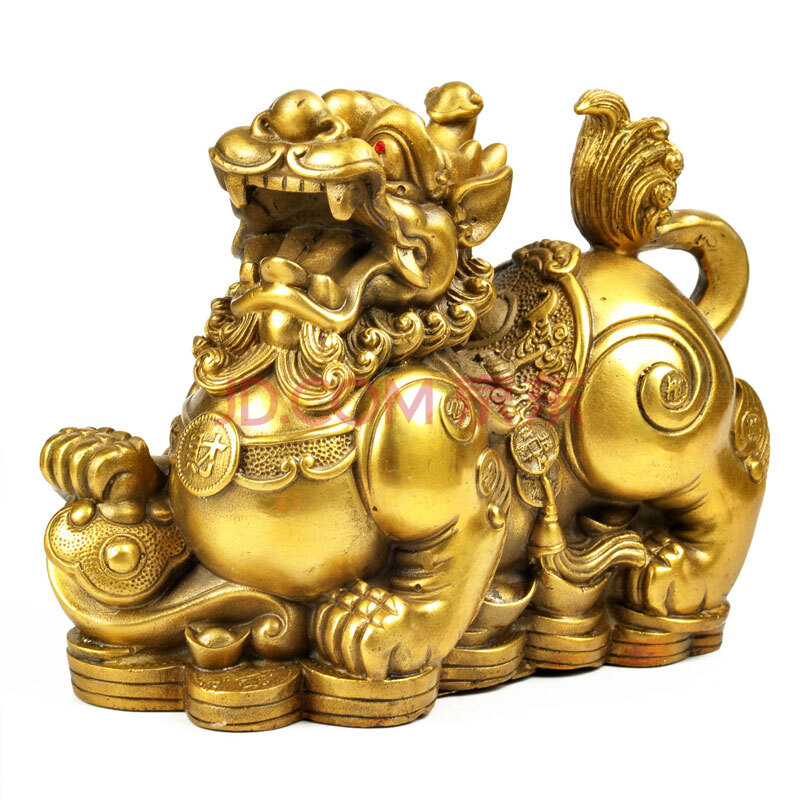风水阁 纯铜貔貅摆件大号一对雌雄皮休聚财镇宅辟邪工艺品摆设 小号母