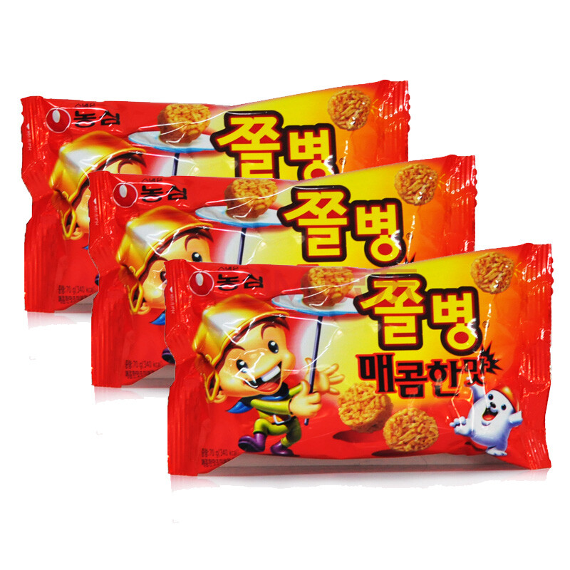 韩国方便面 农心兵卒干脆面/干吃面 辣味70g*3袋 原装进口