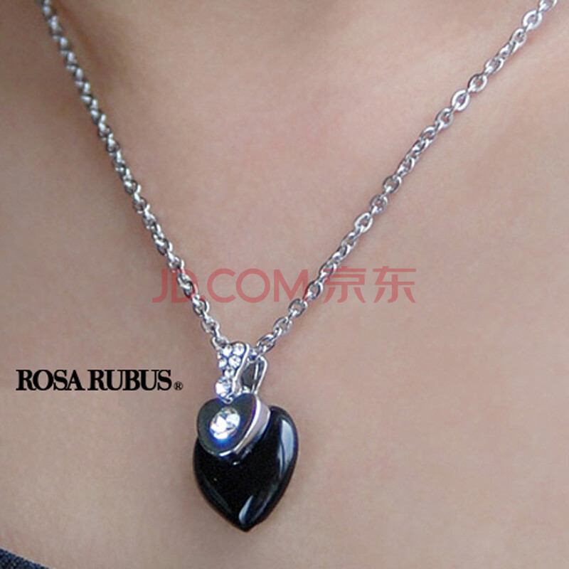 rosarubus 天然黑玛瑙 项链锁骨链 女 饰品 防过敏 n11052