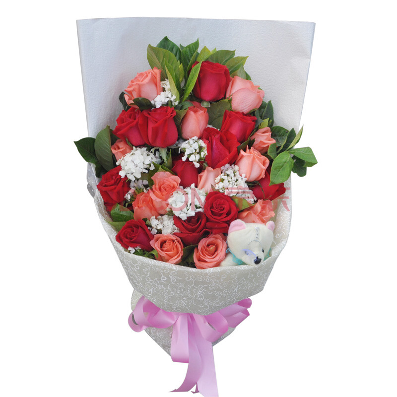 南昌九江济南淄博花店全国速递 22朵红粉玫瑰