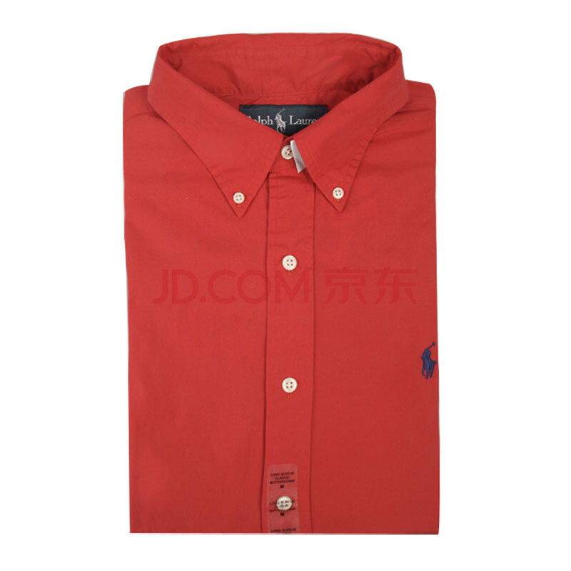 lauren /保罗 经典款 拉夫劳伦 运动款男士长袖衬衫 红色藏蓝马标 m