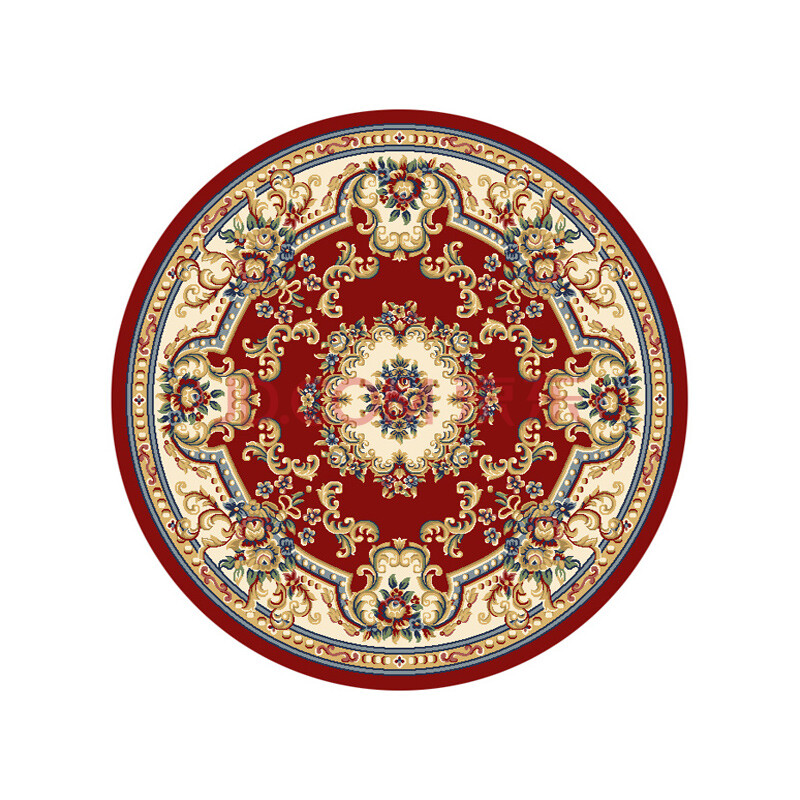 卓缘 卢浮宫欧式田园 正圆形地毯 红色 蓝色 疯狂特价3天 6596r 红色