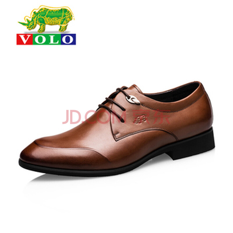 volo犀牛2013秋冬新品尖头真皮商务休闲正装鞋皮鞋39-301w160d 棕色
